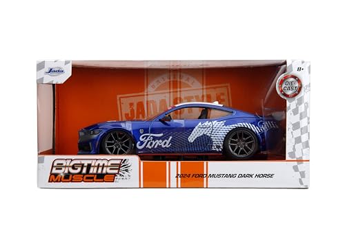 Jada Toys Bigtime Muscle 1:24 2024 Ford Mustang GT Dark Horse Die-Cast Car, Toys for Kids and Adults