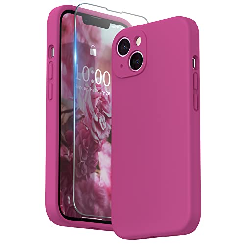 SURPHY Hülle Kompatibel mit iPhone 13 Hülle Silikon mit Displayschutzfolie, Handyhülle iPhone 13 Case Silikon Kameraschutz, iPhone 13 Hülle Schutzhülle Schutzschale 6,1 Zoll 2021