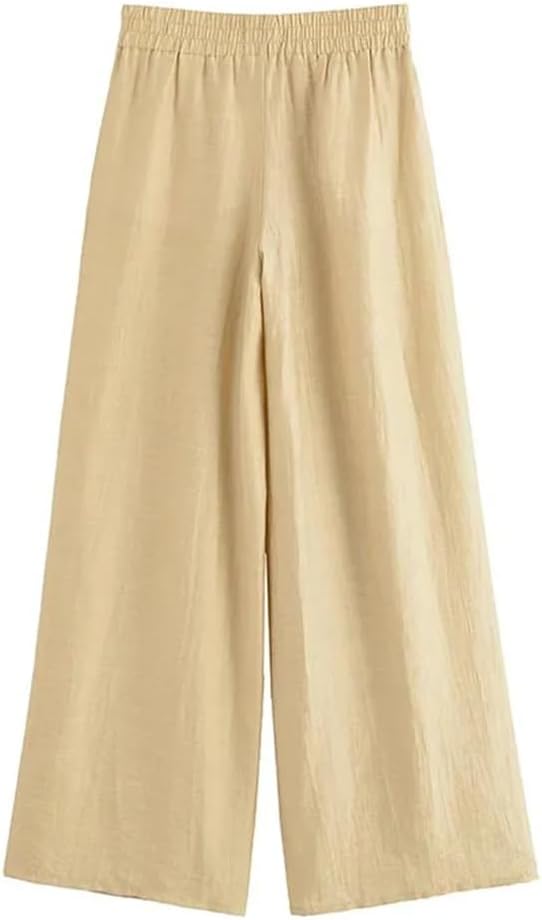 Women's Two-Piece Loose Drawstring Solid Color Shirt Top Wide-Leg Pants Suit