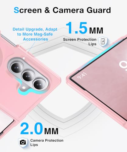 Image of NO.1 Magnetic for Samsung Galaxy Z Fold 8 Ultra Case with MagSafe | [Military Grade Drop Tested][Translucent Matte][Anti-Fingerprint]Soft Silicone Bumper for Samsung Fold 8 Ultra Case Slim,Pink
