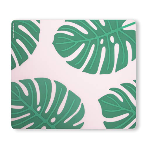 modern-twist 14 x 16 Silicone Placemat, BPA, PVC-Free Table Mat, Dishwasher Safe, Conservatory Print in Monstera Deliciosa, Pack of 1