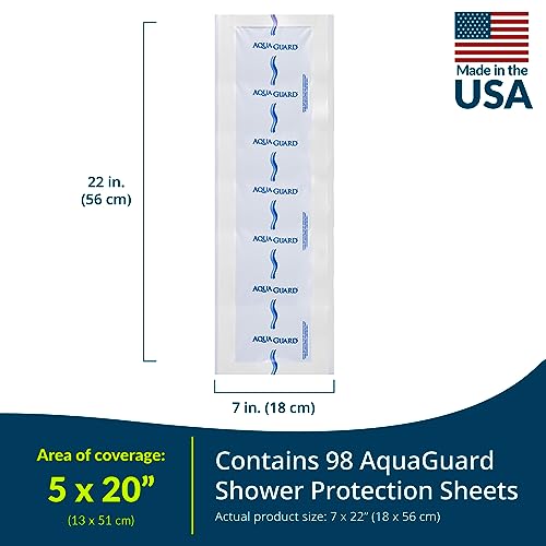 TIDI AquaGuard Sheet – 7” x 22” – Shower Protection Sheet – Self-Adhesive Moisture Barrier – Made Without Latex – Wound Cover for Showering – 98 Sheets per Case – Home Medical Supplies (50022-CSE) - Thumbnail 2