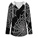 Womens Bodysuit Halloween Spiders Web Black T Shirts Long Sleeve Hoodie V Neck Pullover Tops, 2026