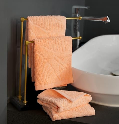 Image of Musa Banana Face Towels | 400 GSM | Terry Face Towel Set of 4 with Free Bag | Super Soft & Ultra Absorbent Towels for Facewash | Face Towel for Women, Men (Peach Fuzz)