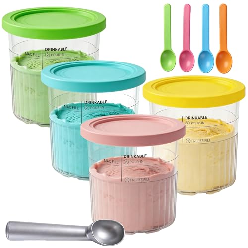 Zxnqzed 4 piezas para Ninja Creami Deluxe Pints - Accesorios para Ninja Creami NC501 NC500-Serie Sin BPA Ricambi per Macchina del Gelato per Ninja