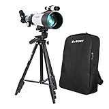 Ampliamente utilizado; el telescopio astronómico SV501P con una apertura de 70mm se puede utilizar para observar terrestres y celestes; aves Luna Júpiter Saturno; apto para niños adultos mayores principiantes