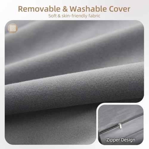 Image of Vekkia 2-in-1 Queen Bed Wedge Pillow for Headboard Gap, Fills 0-6 inch Gaps, Rotates for Two Angles & Heights, Pressure Lock Design Keeps in Place, Dual Side Pockets, Washable Cover, Gray, 60 inchx10 inchx8 inch