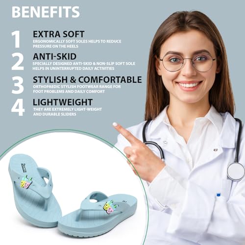 Image of DOCTOR HEALTH SUPER SOFT Ultra Soft Cushion Footbed Women Slipper | Comfortable Light Weight With Waterproof Slippers |Adult Flip Flops Mild Acupressure | Everyday Wear