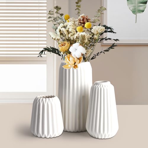 Lot 3 Vases Céramique Design Plié Moderne Otauoaea