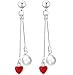 Produktbild Drawihi Ohrring Silberperle Rotes Liebes-Herz Überzug-Legierung Schön und Mode Geeignet für Damen und Mädchen beim Geburtstag oder Party Größe 4.5 * 0.5cm 1 Paar