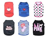 6 Pack XS Girl Dog Clothes XS Puppy Clothes Girl Small Dog Shirts for Girls Small Dog Clothes for Gi