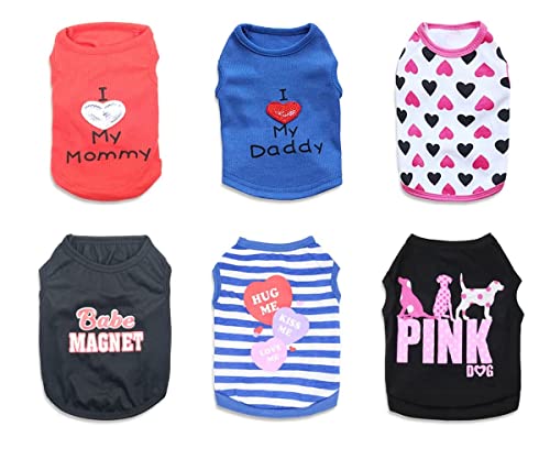 6 Pack Xs Girl Dog Clothes Xs Puppy Clothes Girl Small Dog Shirts For Girls Small Dog Clothes For Girls Cat Shirt For Cats Xs Dog Tshirt Girl Xs Dog Clothes #TOP15