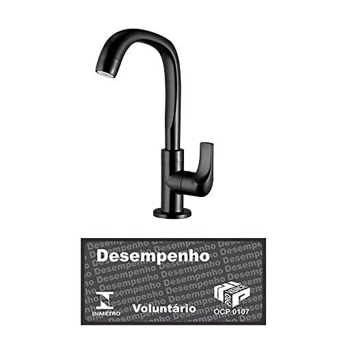Torneira Banheiro Mesa Lorenzetti Fitt Abs Preta 1/4 Volta