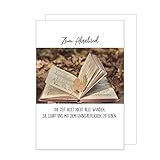 Edition Seidel Premium Trauerkarte mit Umschlag. Trauer eine einzelne Beileidskarte Karte mit Spruch Buch Laub zum Abschied aufrichtige Anteilnahme Teilnahme Mitgefühl Beileid (T1050 SW022)