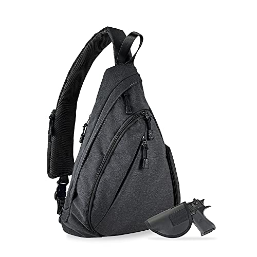 JESSIE & JAMES Peyton Crossbody Sling Backpack Concealed Carry Purse For Women Men Outdoor Chest Bag Shoulder Backpack Black