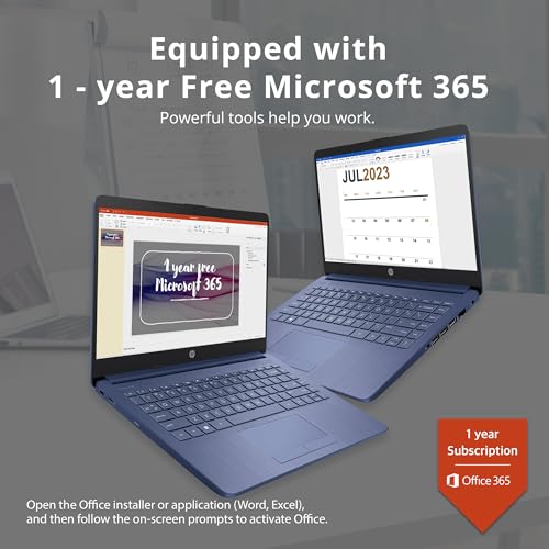 Image of HP Premium Stream 14 inch HD BrightView Laptop, Intel Celeron N4120, 16GB RAM, 64GB eMMC, HD Webcam, UHD Graphics, 1 Year Office 365, Bluetooth, WiFi, HDMI, Win 11s, Grayish Blue