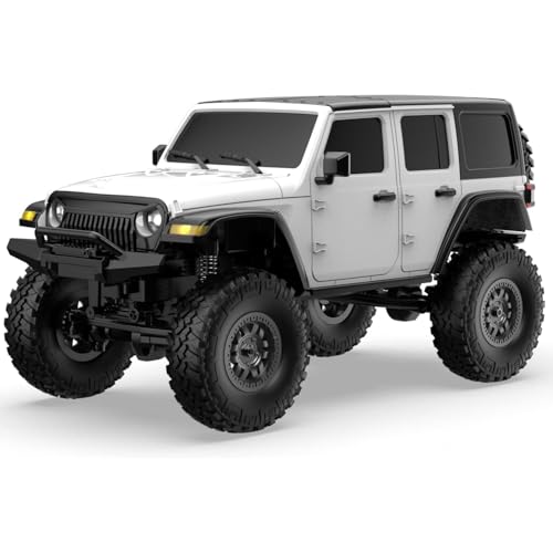 ARRIS 1/24 RC Crawler, RCX24 RC Rock Crawler 4x4 4WD RC Jeep Truck, 2.4GHz Remote Control Off Road Car with 2 Batteries & LED Lights for Adults, Hobby Grade RTF Toy Vehicle Gifts