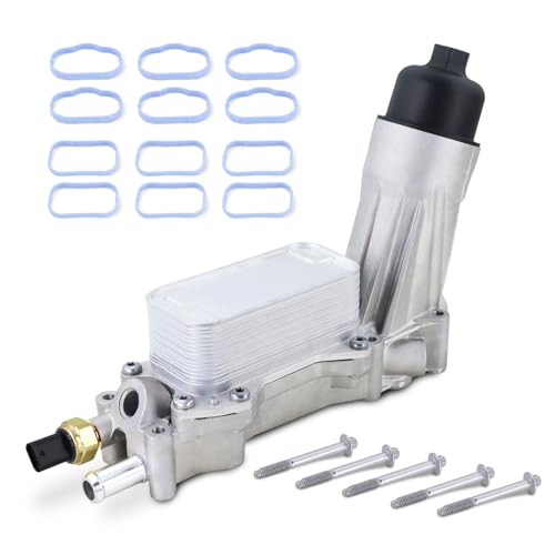 926-876 Upgraded Aluminum Engine Oil Filter Housing with Oil Cooler Fit for 2019 2020 Jeep Wrangler Cherokee Gladiator Dodge Journey Charger Challenger Grand Caravan Durango Chrysler 300 3.6L