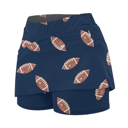 Lainuyoah Saias femininas plus size de cintura alta atléticas de golfe com shorts e bolsos estampado