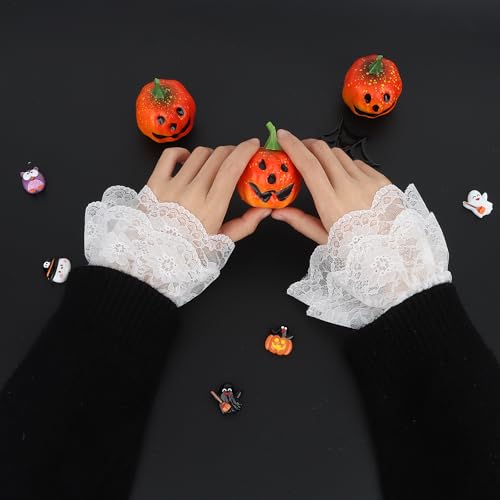 Short Lace Gloves for Women Fingerless Lace Gloves Cuff Length Tea Party Lolita Clown Halloween Accessories4