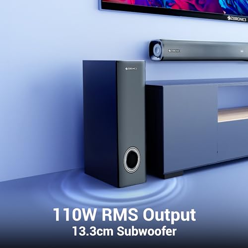 Image of ZEBRONICS Juke BAR 6500, Dolby Soundbar, 200 Watts, Virtual Surround Sound, Dolby Audio, Dual Driver Soundbar, 5.25 inch Subwoofer, Bluetooth | HDMI (ARC) | Optical | USB | AUX