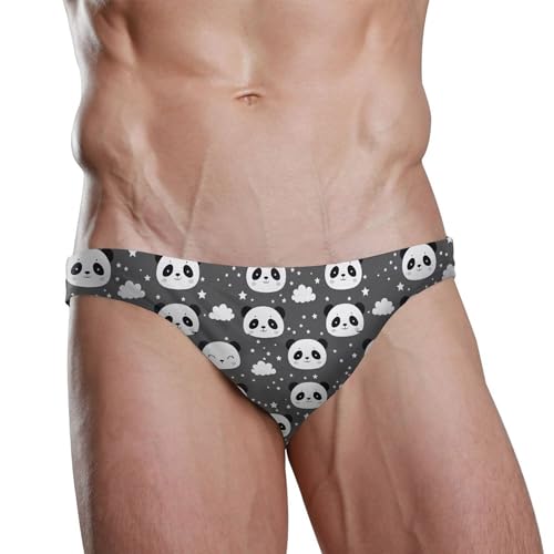 Panda Cute Animal Swim Briefs for Men Swimsuit Bikini Swimwear S B04033782