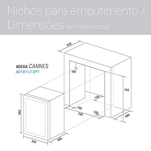 SUGGAR ADEGA CLIMATIZADA CANNES 18 GARRAFAS PAINEL TOUCH PRETA 110V AD1811PT