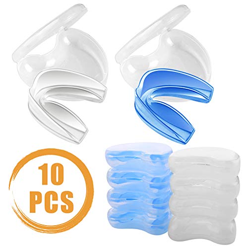 QUACOWW 10 Pack Sport Mouth Guards with Carrying Case, for Any Mouth Sise