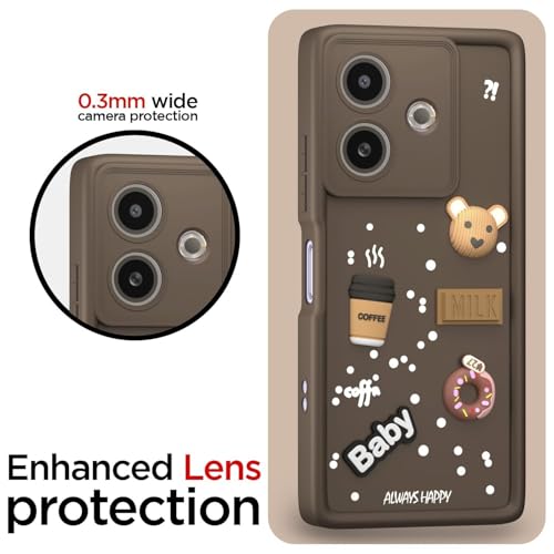 Image of Bintage Ball Bear| Donut| Milk Cake| Baby| Coffee Rubber Case Full Body & Camera Protection Back Cover Compatible for Oppo A5 Pro 5G - Brown