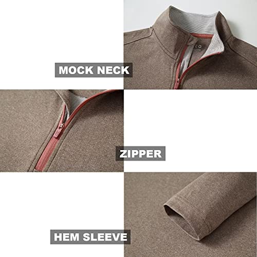 M MAELREG Pulôver masculino de golfe com zíper de 1/4 de manga comprida, gola redonda, 1/4 e zíper,