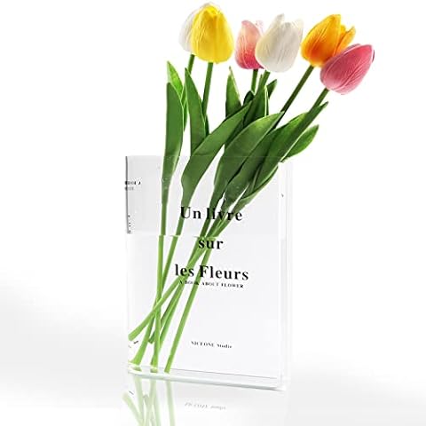 Kingbar Book Vase, Tulpenvase, Klare Buchblumenvase Cover