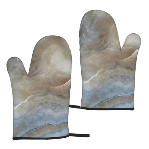 Onyx Stone Pale Blue Microwave Oven Gloves (2-Piece Set) Used For Kitchen Cooking And Bakings-Heat-Resistance Thick And Safe Protecting Hands From Hot Utensils