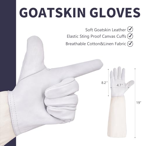 KAGZ Professional Bee Suit with Sting Proof Cap and Gloves for Men Women, Beekeeping Beekeeper Suit Bee Costume with Ventilated Hood XL - Image 6