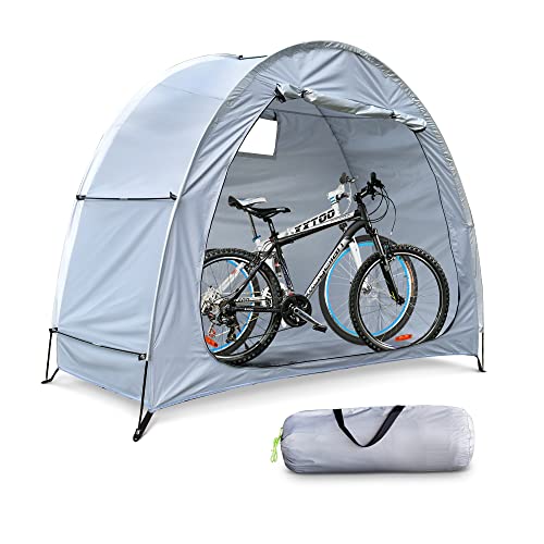 Bike Cover Storage Heavy Duty Storage Tent Outdoor Portable Bicycle Tent PU4000 Waterproof Cloth Durable 210D Oxford Fabric,Protect Against Wind, Rain, Snow, Dust W/Travel Bag