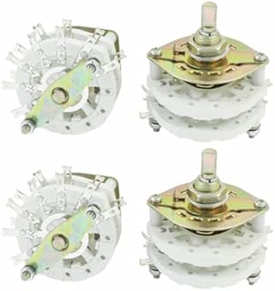 Tool parts 4pcs 10mm Mounting Hole Dia 2P6T 2 Deck 14Pins Band Channel Rotary Switch