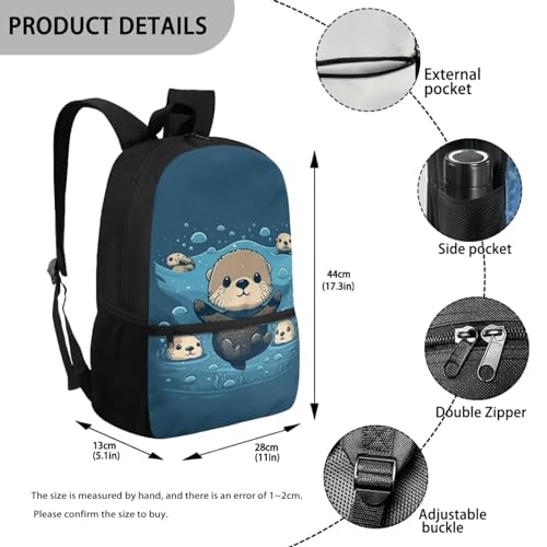 Girls Backpack Otter Baby Kids School Bags for Elementary Child Cute Book Bag for 1St 2Nd 3Rd Boys Bookbag with External Zipper Children Daypack,Easy to Carry 5