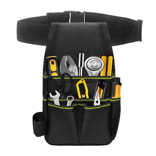 Waist Tool Bag | Pouch Tool Organizer Bag | Utility Belt Work Tool Pouch, Work Apron Tool Pouch, Heavy Duty Adjustable Portable Tool Holder for Hand Tools