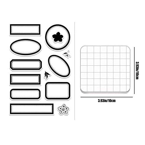Label Borders Clear Rubber Stamps & Acrylic Stamp Block Clear Stamping Tools Set For Diy Crafts Scrapbooking Album Paper Card Making Stamps Decoration #TOP1