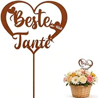 Ljevandria Tante Geschenk Rost Herz Gartenstecker Muttertagsgeschenke Beste Tante der Welt Muttertag Geburtstag Garten Geschenk Rostige Metall Gartendeko Grabschmuck Wetterfes