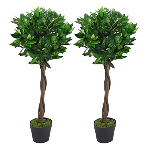 Leaf Künstliche Buchsbaumkugeln, Blatt-Design, 90 cm, 2 Stück