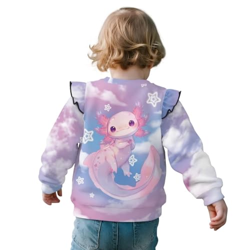 Long Sleeve Shirts for Toddler Girls Comfy Ruffle Sweatshirts for Girls Cute Fall Outfits 1-8 Years2