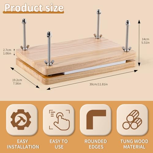 JUPEAN Book Binding Kits, Book Binding Press, 7.9”x11.6”, Books Making Kit Bookbinding Supplies with Wooden Binding Press Books Cover Board Bone Folder Awl Bind Strap for DIY by JUPEAN - Image 2
