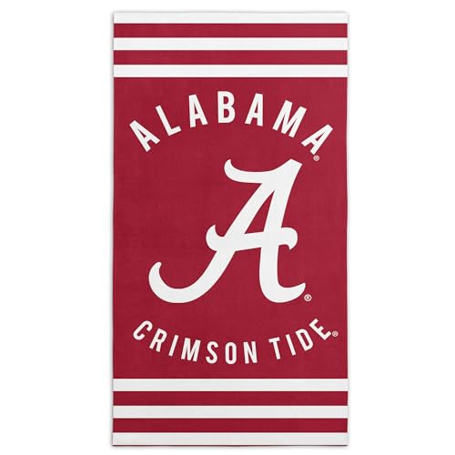 Northwest NCAA Alabama Crimson Tide Unisex-Adult Beach Towel, 30" x 60", Stripes