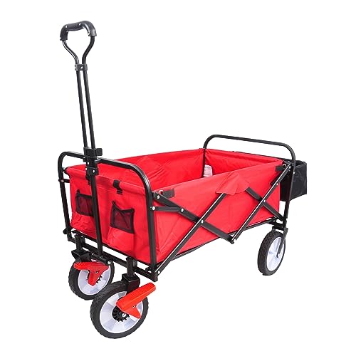 Chariot utilitaire pliable de jardin extérieur avec porte-boissons utile