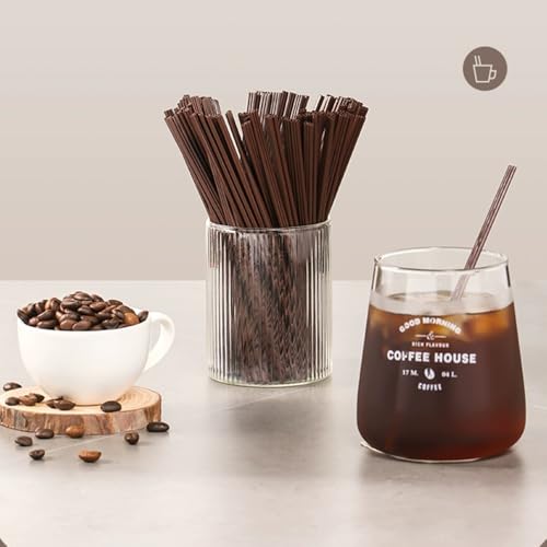 Ouliget Independent Packaging Three Hole Coffee Stirrers Sticks,2 in 1 Disposable Plastic Coffee Straw for Coffee Milk Tea Cocktail Party Drinking (Black 9 Inches) - Thumbnail 7