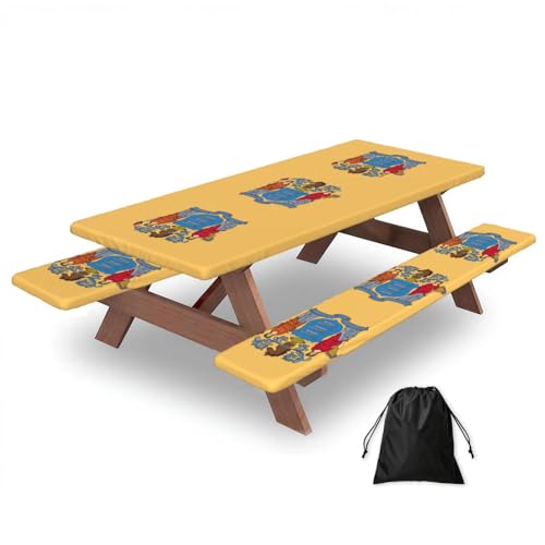 Mantel de mesa de Nueva Jersey con fundas de banco de alta durabilidad 2