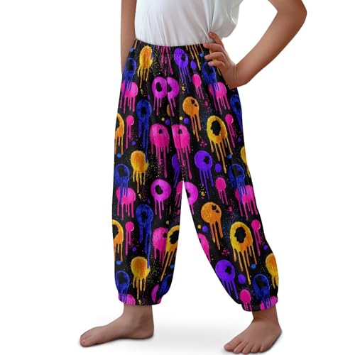 Image of Unisex Little Kids Yoga Trousers Bohemian Beach Pants Baggy Harem Activewear for Boys and Girls Age 3-10