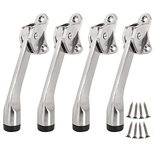 4 Pack Kickdown Door Stop, Commercial Heavy Duty Door Stops For Bottom Of Door, Kickstand Door Stopper With Rubber Tip And Spring Lever, Adjustable, Easy To Kick Down Door Stoppers And Release #TOP30