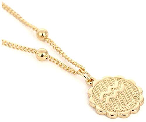 Preisvergleich Produktbild CKAWM Halskette Schmuck Frau Anhänger Geschnitzte Münze Anhänger Halskette Einfache Kette Halskette Sexy
