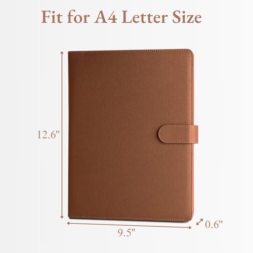 Image of Mymazn Padfolio, Portfolio Folder, Legal Pad Holder, Resume Folder | Faux Leather Binder with Document Organizer, Business Card Holder, Letter-Size Notepad for Interview, Men & Women